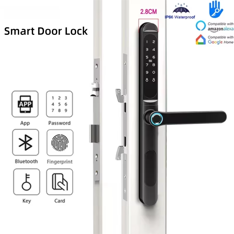 Smart Door Lock With Fingerpri - Glass Door Hinge ulasan dan harga