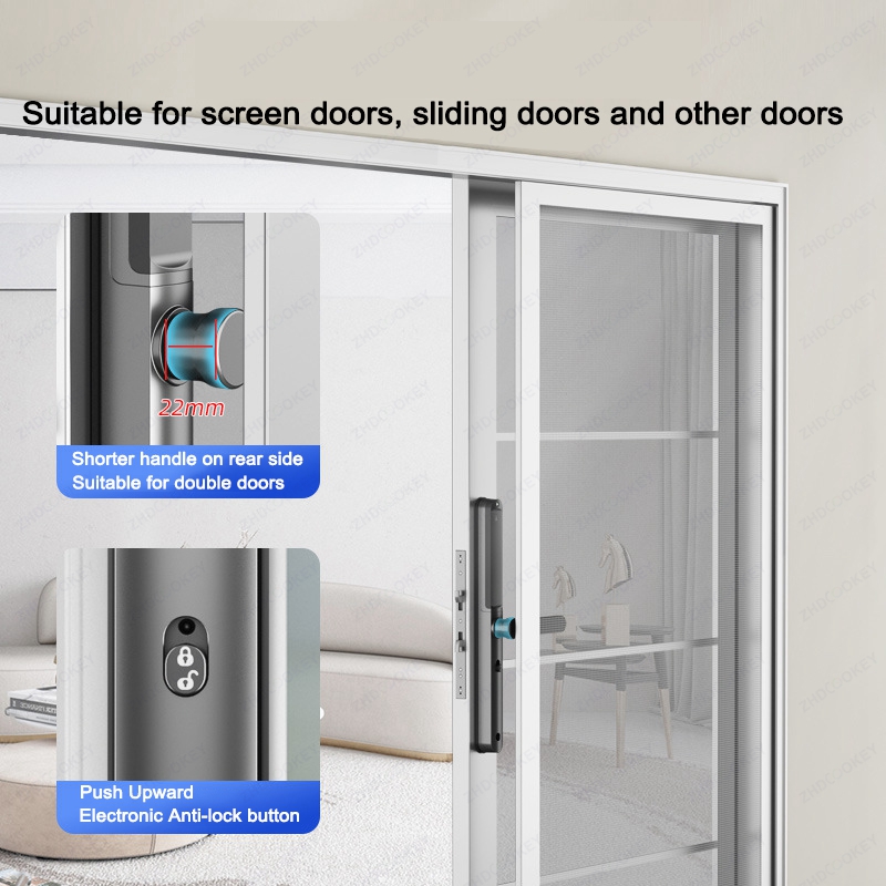 Smart Door Lock With Fingerpri - Glass Door Hinge ulasan dan harga