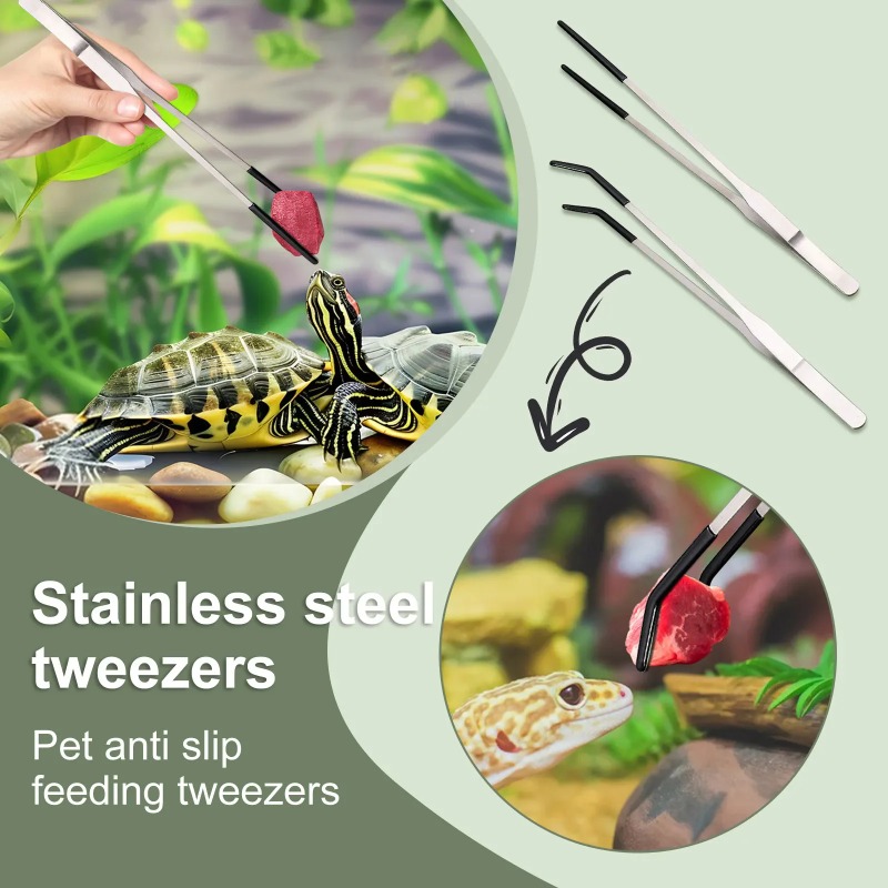 2Pcs Stainless Steel Tweezers  - Water Dish Reptile ulasan dan harga