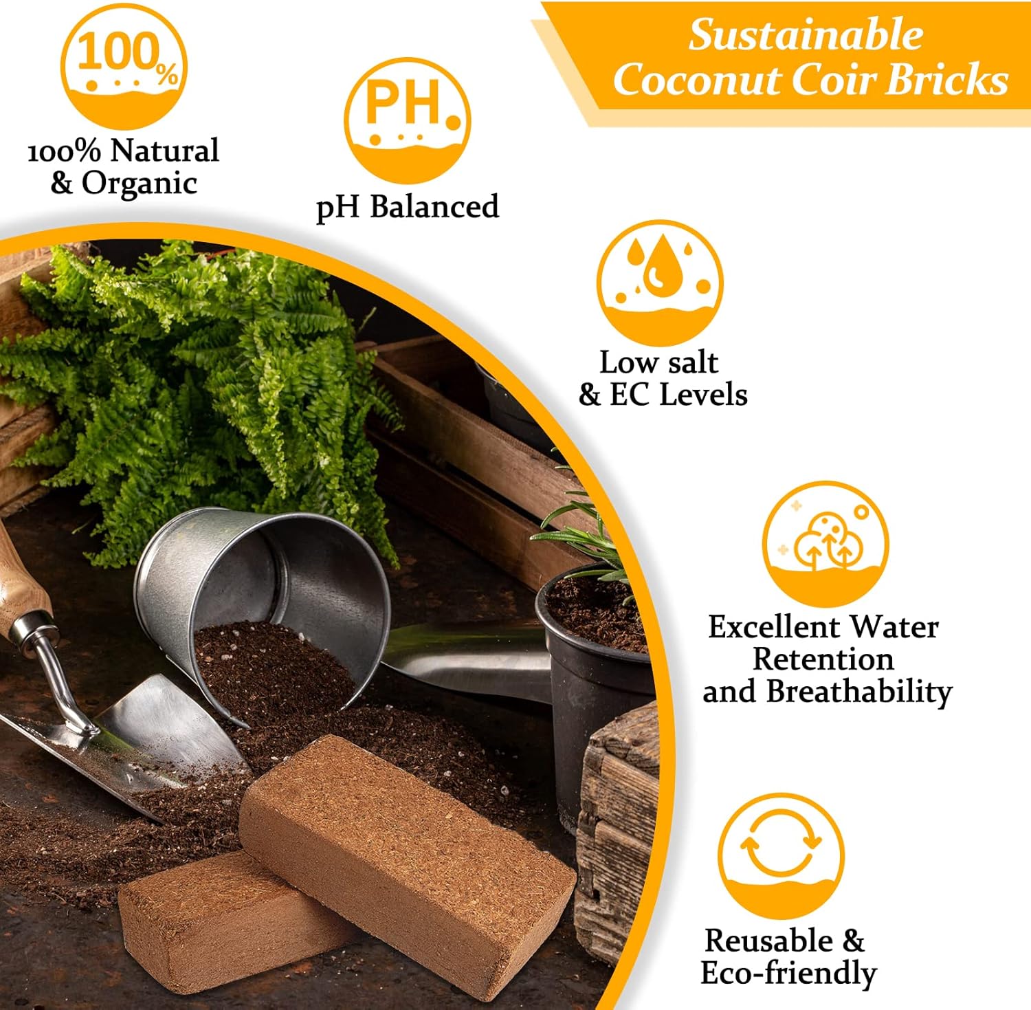 2pcs Organic Coco Coir Bricks  - Substrate Coconut Fiber ulasan dan harga